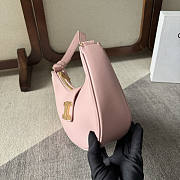 Celine Ava Triomphe Bag Smooth Calfskin Pink 23x13.5x6cm - 5