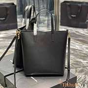 YSL Shopping Toy in Supple Leather Black Gold 25x28x8cm - 5