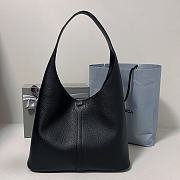 Balenciaga Locker Medium North-South Hobo Bag Black Silver 35x10x26cm - 4