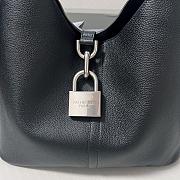 Balenciaga Locker Medium North-South Hobo Bag Black Silver 35x10x26cm - 2