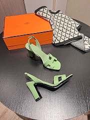 Hermes Green Sandal Heel 9.5cm - 5