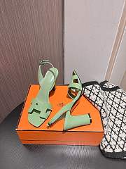 Hermes Green Sandal Heel 9.5cm - 4