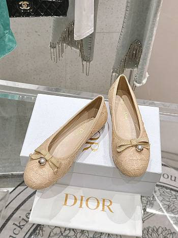 Dior Ballet Flat Natural Cannage Raffia