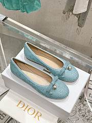 Dior Ballet Flat Pastel Blue Cannage Raffia - 3