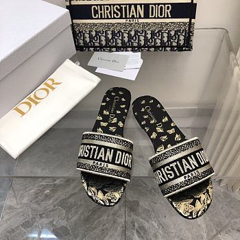 Dior Black Butterflies Slides