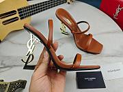 YSL Opyum Brown Heel Sandals 8.5cm - 1