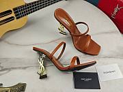 YSL Opyum Brown Heel Sandals 8.5cm - 4