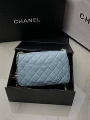 Chanel Flap Bag Blue Lambskin Gold 20cm - 4