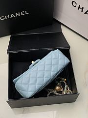 Chanel Flap Bag Blue Lambskin Gold 20cm - 2