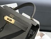 Hermes Mini Kelly Grey Epsom Gold 19cm - 2