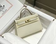 Hermes Mini Kelly White Epsom Gold 19cm - 1