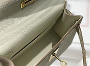 Hermes Mini Kelly White Epsom Gold 19cm - 4