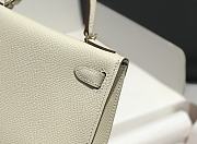 Hermes Mini Kelly White Epsom Gold 19cm - 3