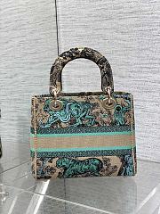 Dior Medium Dioriviera Lady D-Lite Bag Raffia Green 24 x 20 x 12 cm - 3