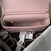 Chanel Flap Bag Pink Gold Lambskin 23x8.5x15cm - 3