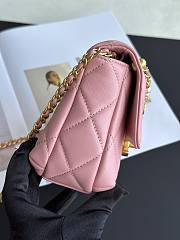 Chanel Mini Flap Bag Handle Pink Lambskin 13x19x7cm - 5