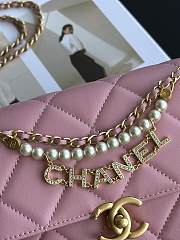 Chanel Mini Flap Bag Handle Pink Lambskin 13x19x7cm - 3