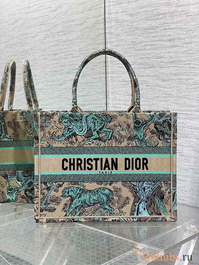 Dior Medium Dioriviera Book Tote Raffia Aquamarina 36x27.5x16.5 cm - 1