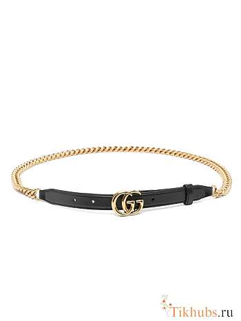 Gucci GG Chain Leather Belt