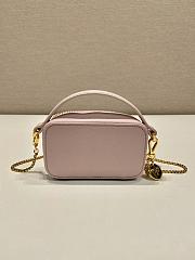 Prada Saffiano Leather Mini Pouch Pink 11x6.5x2.5cm - 5