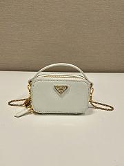 Prada Saffiano Leather Mini Pouch White 11x6.5x2.5cm - 1