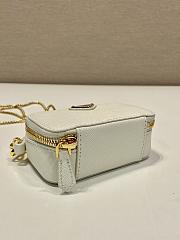 Prada Saffiano Leather Mini Pouch White 11x6.5x2.5cm - 6