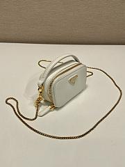 Prada Saffiano Leather Mini Pouch White 11x6.5x2.5cm - 5