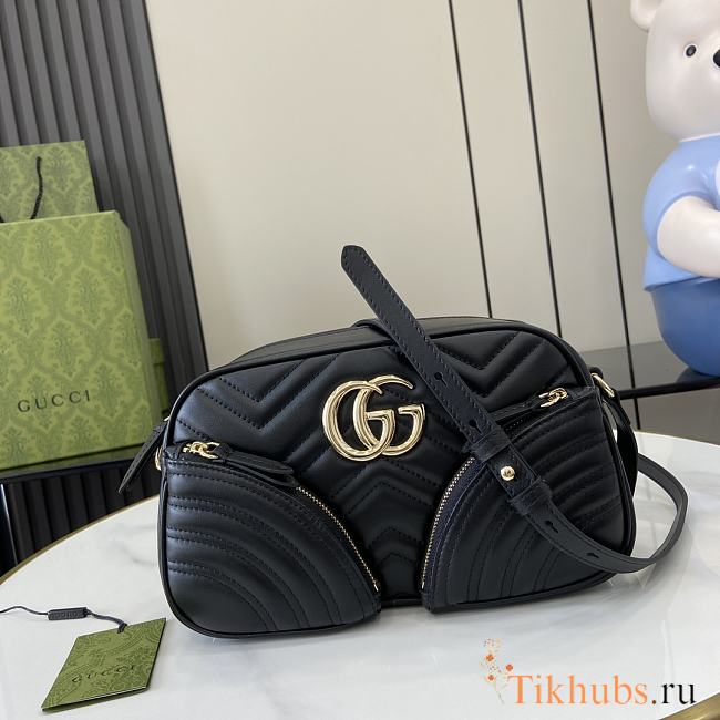 Gucci GG Marmont Small Shoulder Bag Black 24.5x15x9cm - 1