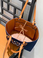 Loewe Anagram Tote Love Small Bag Navy Tan 29x25x14cm - 4