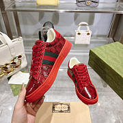 Gucci Ace GG Crystal Canvas Red Sneaker - 5