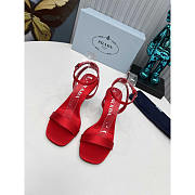 Prada Geometric-heel Satin Sandals Red 8.5cm - 4