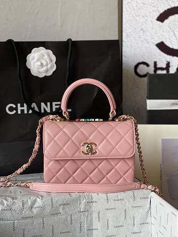 Chanel Trendy Top Handle Bag Pink 19.5cm