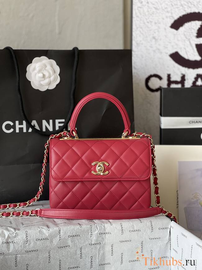 Chanel Mini Trendy Top Handle Red Bag 19.5cm - 1