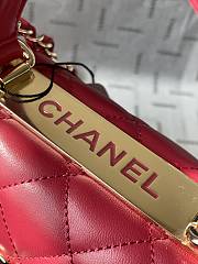 Chanel Mini Trendy Top Handle Red Bag 19.5cm - 4