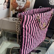 Chanel Large Backpack Fabric Gold Black Pink 35x35x2cm - 4