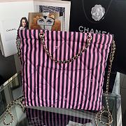 Chanel Large Backpack Fabric Gold Black Pink 35x35x2cm - 3