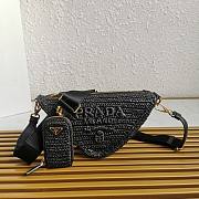 Prada Triangle Crochet Black Shoulder Bag 26x14x10.5cm - 1