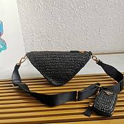 Prada Triangle Crochet Black Shoulder Bag 26x14x10.5cm - 2