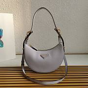 Prada Arqué Leather Shoulder Bag Grey 22x18x6cm - 1