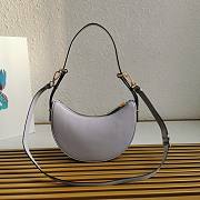 Prada Arqué Leather Shoulder Bag Grey 22x18x6cm - 2