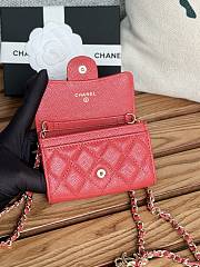 Chanel Wallet Red Chain 11x7cm - 5