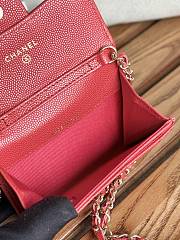 Chanel Wallet Red Chain 11x7cm - 3