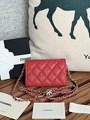 Chanel Wallet Red Chain 11x7cm - 4