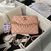 Chanel Clutch With Strap Pink Bag 13x19x8cm - 1