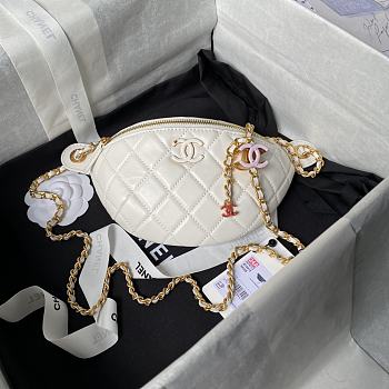 Chanel Fanny Pack Bag White 28x12x6cm