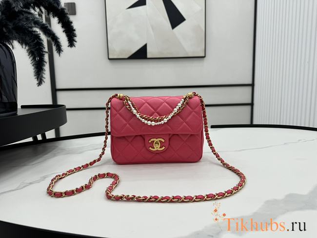 Chanel Mini Flap Bag Pink Lambskin 14.5 x 19.5 x 7.5 cm - 1