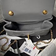 Chanel Mini Flap Bag Handle Grey Lambskin 13x19x7cm - 2