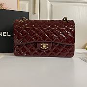 Chanel Jumbo Flap Bag Wine Patent Gold 30cm - 1