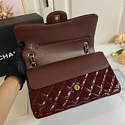 Chanel Jumbo Flap Bag Wine Patent Gold 30cm - 6