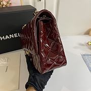 Chanel Jumbo Flap Bag Wine Patent Gold 30cm - 5